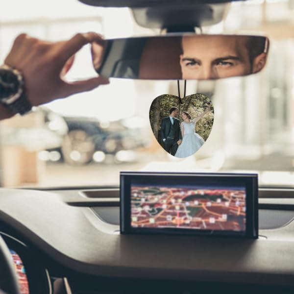 Personalized Air Freshener for Car - Double Sided Photo Custom Car Scents Air Freshener, Gift for Valentine’s Day Birthday Ideal for Car Wardrobe Bathroom Hanging Ornaments (Heart 3pcs)