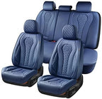 Coverado Seat Covers, Car Seat Covers Full Set, Blue Car Seat Cover, Car Seat Covers Front Seats Back Seat Cover, Waterproof Car Seat Cushion,Leather Seat Covers Seat Protector Universal Fit Most Cars