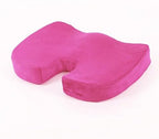 Bookishbunny 2pc Memory Foam Seat Chair Waist Lumbar Back Support Cushion Pillow Car Office Home (Hot Pink)