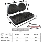 NOKINS Golf Cart Diamond Seat Covers Kit, Fit for Club Car Precedent OEM Standard Front Seat Cushion, Golf Cart Vinyl Seat Cover, No Nails Required