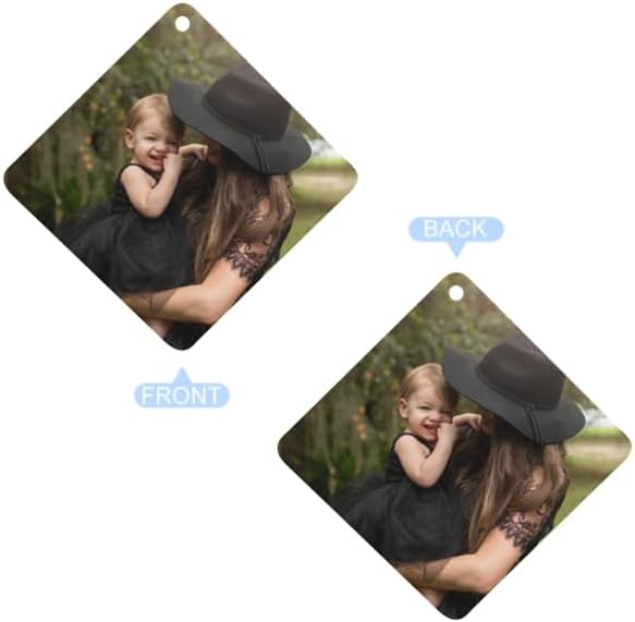 Personalized Air Freshener for Car - Double Sided Photo Custom Car Scents Air Freshener, Gift for Valentine’s Day Birthday Ideal for Car Wardrobe Bathroom Hanging Ornaments (Rhombus 5pcs)