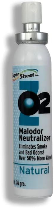 Super Sheet Malodor Neutralizer with the Ultimate Car Spray Freshener, Smoke Eliminator for Car; All-in-One Car Sanitizer Spray, 1.3 oz (Natural, 1 Pack)
