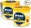 AREON GCK09 Car Perfume GEL Air Freshener Long Lasting Scent for Car or Home Odor Eliminator - VANILLA (Pack of 3)