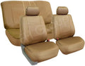 FH-PU002-1112 Classic Exquisite Leather Car Seat Covers, Airbag compatible and Split Bench, Solid Beige color