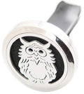 Regular Size (Owl II) 30mm Car Aromatherapy Essential Oil Diffuse Stainless Steel Locket Air Freshener with Vent Clip 7 Pads 1 Oil..