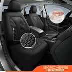 Skechers Memory Foam™ Car Seat Covers, Hexcomb Breathable Thick Seat Covers Black Two Front Seat Covers, Airbag Compatible, Automotive Comfort & Protection for Most Cars,Van,Trucks, SUVs (Black)