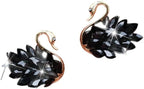 Katutude 2 Pcs Crystal Swan Car Air Vent Clips with Fragrance Tablets, Car Diffuser Air Freshener Vent Clips Air Conditioner Outlet Clip Charm Bling Car Interior Decoration, Black