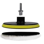 6Pcs 6 Inch Wool Polishing Buffing Pad Polishing Buffing Wheel for Drill Buffer Polisher Attachment with M14 Drill Adapter for Car Polishing and Waxing,Glass,Tire,Tile Polishing