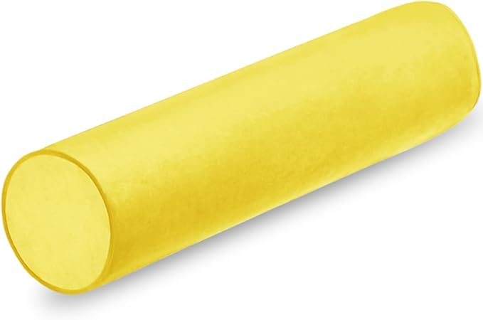 Memory Foam 26x6 Neck Pillows for Sleeping, Neck Pain Relief, Side Back Stomach Sleeper, Car or Office Chair Sofa,Support Cervical Pillow with Soft Velvet Pillowcase (Yellow)