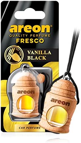 AREON Fresco FRTN31 Hanging Car and Home Air Freshener, Vanilla Black