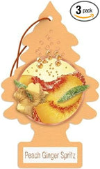 LITTLES TREESAS Car Air Freshener | Hanging Tree Provides Long Lasting Scent for Auto or Home | Peach Ginger Spritz, 3 Pack Air Fresheners