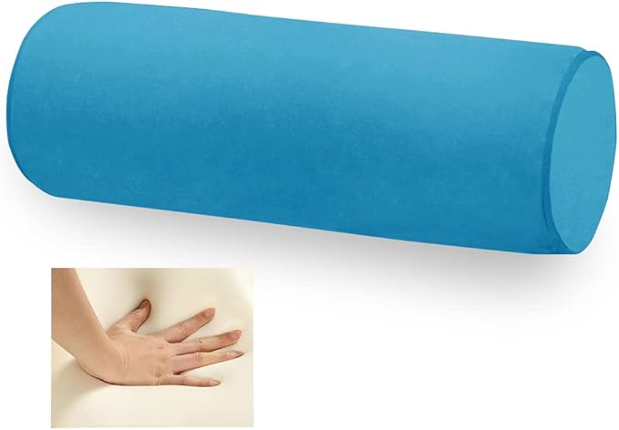 Memory Foam 16X6 Neck Pillow for Sleeping, Neck Pain Relief, Side Back Stomach Sleeper, Car or Office Chair Sofa,Support Pillow for Posture & Comfortable Spine Position (Lake Blue)