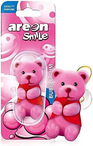 AREON ASB06 Smile Toy Funny Car Air freshener, Bubble Gum (Pink Bear)