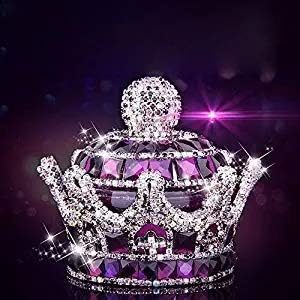 Crystal Crown Car Fragrance Diffuser,Perfume Bottle Holder Ornament Interior Decoration Car Home Office Air Freshener Perfume Diffuser Decor (Purple)