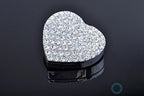 Crystal Sparking Heart Shape Natural Car Vent Clip Air Freshener For Auto (Silver)