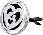 Wild Essentials Mother’s Heart Essential Oil Car Vent Diffuser, Stainless Steel Locket Pendant with 12 Color Refill Pads, Customizable Color Changing Air Freshener for Aromatherapy