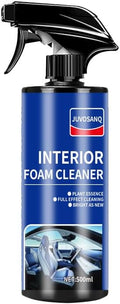 Car Interior Foam Cleaner, Plant Essence & Enzyme Active Waterless Cleaning Spray, Phosphate-Free for Leather Seats/Fabric/Dashboard/Carpet/Steering Wheel, 500ml/16.9oz