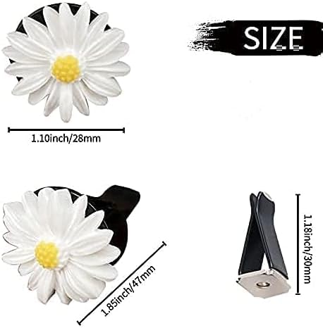 3 Pcs White Cute Daisies Car Clip, Flowers Car Charm Air Vent Accessories Cute Automotive Interior Trim Decorations Gift for Girls & Women Car Interior Accessories,Automotive Air Fresheners