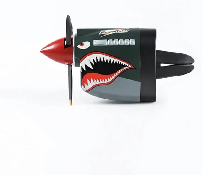 P-40 Warhawk Creative Propeller Car Decor, 2026 Upgraded P-40 Warhawk Car Air Freshener, Creative Fighter Car Air Freshener (Black)