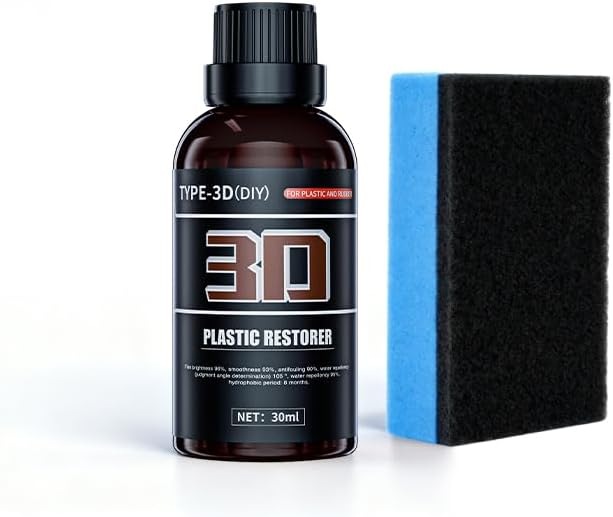 Plastic Restorer for Cars - Black Trim Restorer & Ceramic Coating,Long-Lasting,Non-Greasy Ceramic Coating for Car Plastics,Restores Faded Exterior & Interior Trim, Resists Water,UV 30ml