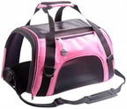 Cat Carrier,Soft-Sided Pet Travel Carrier for Cats,Dogs Puppy Comfort Portable Foldable Pet Bag Airline Approved (LightPink)