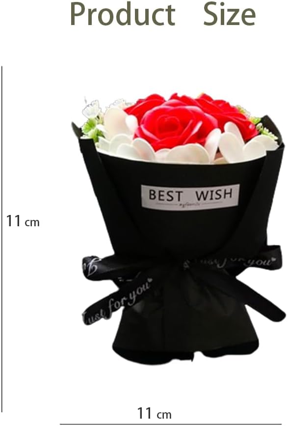 Mini Car Vent Clip Air Freshener, Aesthetic Floral Soap Rose Bouquet Diffuser Decor, Reusable Essential Oil Aroma Pad, Cute Car Accessories Gift for Women (Style E)