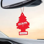 LITTLE TREES Car Air Freshener I Hanging Tree Provides Long Lasting Scent for Auto or Home I Strawberry, 6-Packs (4 Count)
