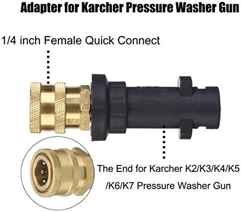 M MINGLE Foam Cannon, Compatible with Karcher K2, K3, K4, K5, K6, K7 Pressure Washer, with 5 Nozzle Tips, 1/4 Inch Quick Connector