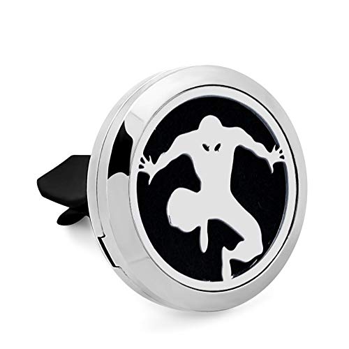 Regular Size (Spiderman) 30mm Car Aromatherapy Essential Oil Diffuser Stainless Steel Locket Air Freshener with Vent Clip 7 Pads 1 Oil Included