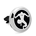 Regular Size (Spiderman) 30mm Car Aromatherapy Essential Oil Diffuser Stainless Steel Locket Air Freshener with Vent Clip 7 Pads 1 Oil Included