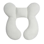 Upgraded Baby Head Support Pillow for Newborn Toddler, Soft Cotton Baby Travel Pillow for Car Seats and Strollers for Baby, White