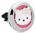 Regular Size (Kitty) 30mm Car Aromatherapy Essential Oil Diffuser Stainless Steel Locket Air Freshener with Vent Clip 7 Pads 1 Oil Included