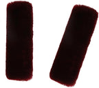 Soft & Cozy Australian Sheepskin Car Seat Belt Covers,2 Pack Fluffy Seatbelt Pads, Genunie Sheepskin Fur Shoulder Straps Cushions for Adults Kids Women and Men (Wine Red)