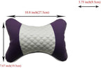 Car Neck Pillows Both Side Pu Leather 2pieces Pack Headrest Fit for Most Cars Filled Fiber Universal Car Pillow (Purple)