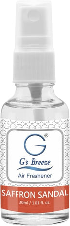 G's Breeze Saffron Sandal Air Freshener – Exotic Blend of Sandalwood & Saffron – Enrich Your Home, Car, and Office With Rich Woody Aroma – Create a Long-Lasting and Inviting Atmosphere Anywhere