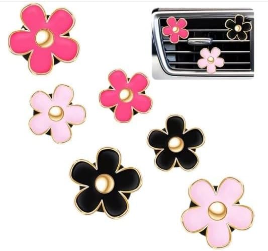 PartyKindom 6 Pcs Daisy Flower Car Air Freshener Clips Cute Aromatherapy Vent Clips for Women Multi-Functional Air Diffusers for Home and Auto