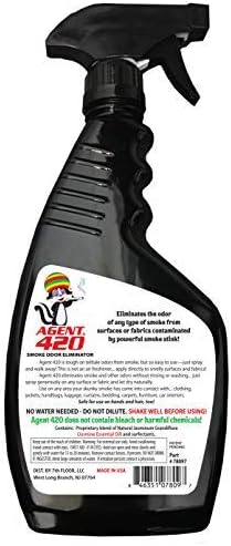 Agent 420 Odor Eliminator Trigger Spray, Jasmine, 22 oz — Tea Tree Oil Breaks Down Smoke at the Molecular Level