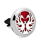 (Pheonix) 30mm Car Aromatherapy Essential Oil Diffuser Stainless Steel Locket Air Freshener with Vent Clip 7 Pads 1 Oil Included