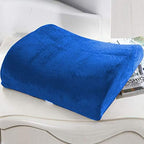 Bookishbunny Comfortable Ergonomic Memory Foam Back Lumbar Support Cushion for Chairs Car Office Home with Removable Soft Velvet Cover (Royal Blue)