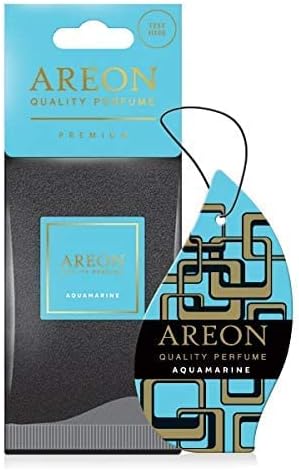 Areon Premium Quality Perfume/Cologne Cardboard Car & Home Air Freshener, Aquamarine (Pack of 12)