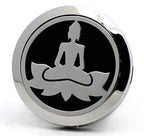 (Meditation) 30mm Car Aromatherapy Essential Oil Diffuser Stainless Steel Locket Air Freshener with Vent Clip 7 Pads 1 Oil Included