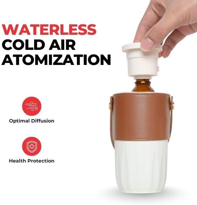 Airpure Auto Diffuser | Waterless Oil Diffuser and Car Air Freshener | Portable Essential Oil Diffuser for Car, Home and Office | Rechargeable Aromatherapy Diffuser for Fresh Air and Relaxation