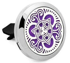 (Celtic) 30mm Car Aromatherapy Essential Oil Diffuser Stainless Steel Locket Air Freshener with Vent Clip 7 Pads 1 Oil Included