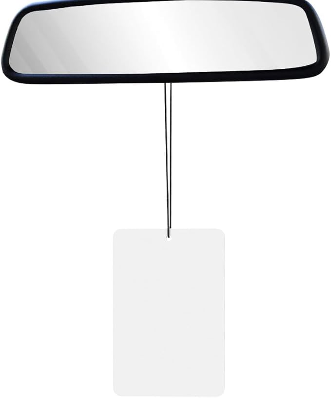 Custom Air Freshener for Car, Personalized with Pictures Text Logo Bulk, Double Sided, for Bathroom Bedroom Hanging Ornaments Birthday Christmas Gift, 1PC Blank White - Rectangular