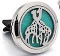 (JUMBO Giraffes) 38mm. (1-1/2 in. dia.) Stainless Steel 1 Essential Oil and 7 Pads.