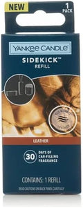Yankee Candle Car Jar Air Freshener Sidekick Refill for Visor Clip, Vent Clip, or Pendant - Leather (1 Pack)