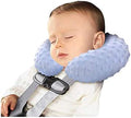 Neck Pillows Baby Kids Travel Pillow Inflatable Head Support Pillow Cute Cozy U Shape Neck Pillow for Car Seat Airplanes Train Soft Washable Chin Neck Support Pillow for Toddler Boys Girls (Blue)