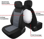 3D Air Mesh Car Seat Cover Full Sets Washable and Breathable Premium Cloth Automotive Vehicle Seat Covers for Cars Interior, Universal Fit for Most Cars, Sedan, Truck, SUV(Black/Gray)