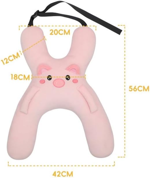 Car Pillow for Travel – Animal-Themed Car Seat Cushion with Safety Belt Protector – 4 Cute Styles: Pig, Dog, Rabbit, Panda (Panda)