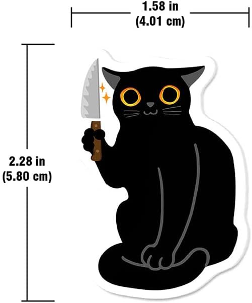 WIRESTER Set of 2 Fresh Scented Car Air Freshener Vent Clip, Decorative Accessories, Interior Decoration for Cars - Black Cat With Knife & Black Cat With Knife (S2)